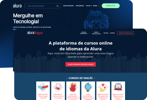imagem das telas do alura+